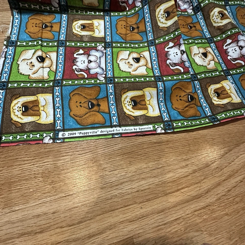 1 Sweet 2009 "Puppyville" Cotton Quilting Crafting Sewing Fabric Panel 22x42 T3 - Image 4 of 4