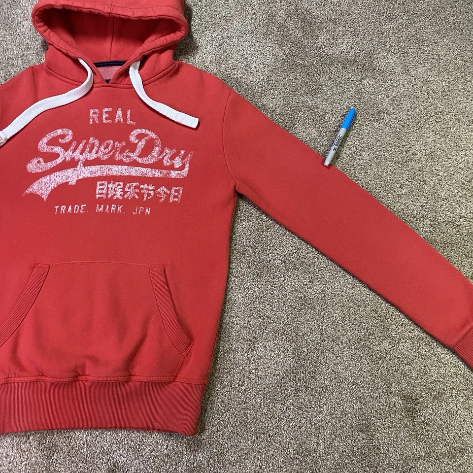 Superdry Sudadera con Capucha Para Hombre S Rojo Pullover Sudadera Real Japón Capucha Etiqueta Streetwear Foto 2 de 4
