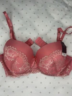 Sofra Intimates Push Up Bra Coral Pink Lace 34C Underwire Bra New With Tags