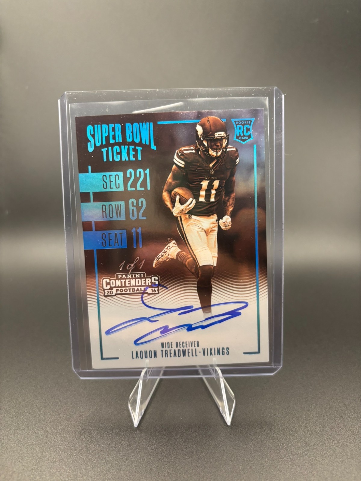 Laquon Treadwell Panini Contenders #326 Autograph Super Bowl Ticket Sepia