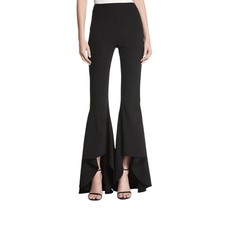 Alice + Olivia Jinny High-Waist High-Low Flare Pants Size 4 Black