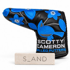 Scotty Cameron Japan Limited Flower Design Putter Headcover Black Blue New