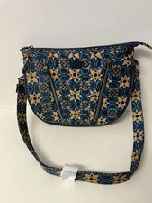 Lug Swivel Convertible Crossbody Tiles Teal Print RFID Expandable NEW