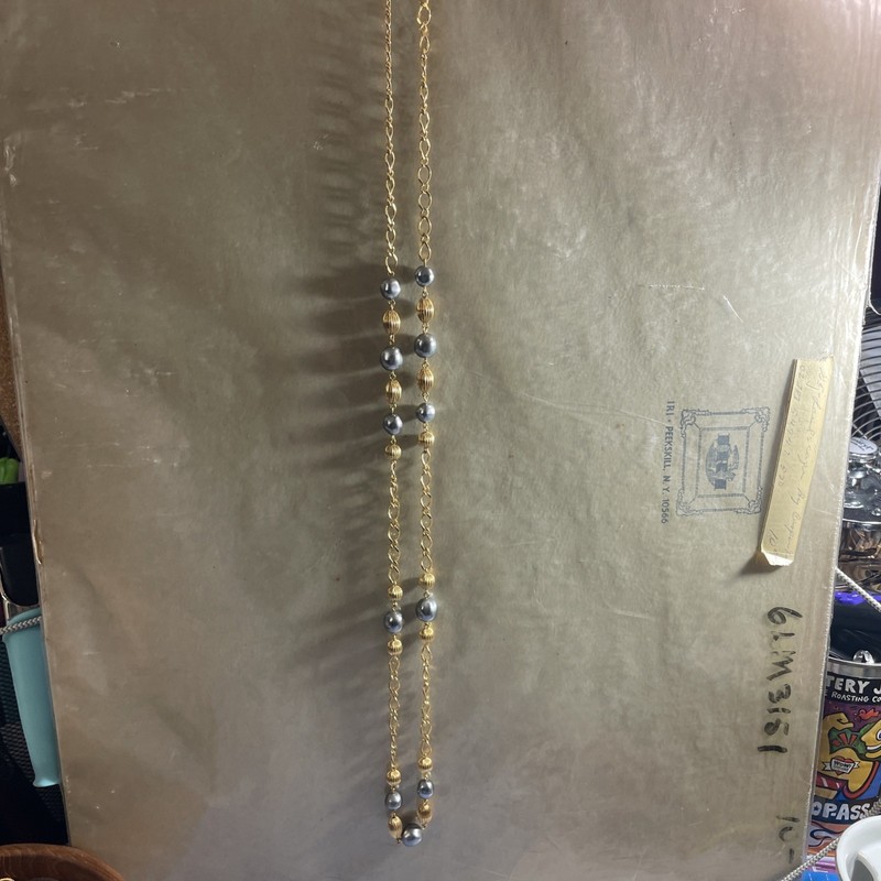 VINTAGE — AVON FAUX GRAY PEARL WITH GOLDTONE ACCENTS — 36” Long