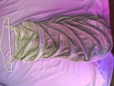 Women s Silver Glitter Ruched Sweetheart Spag...
