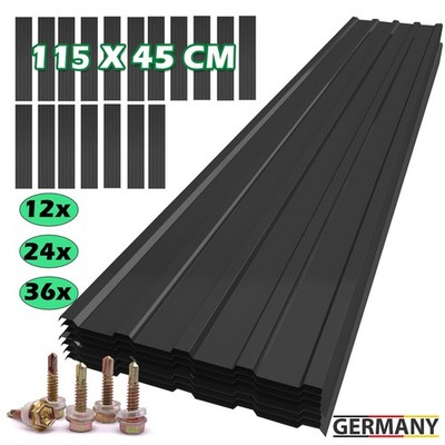 12/24/36x Profilblech Trapezblech Dachplatten Wellblechplatten für Dach 115x45cm