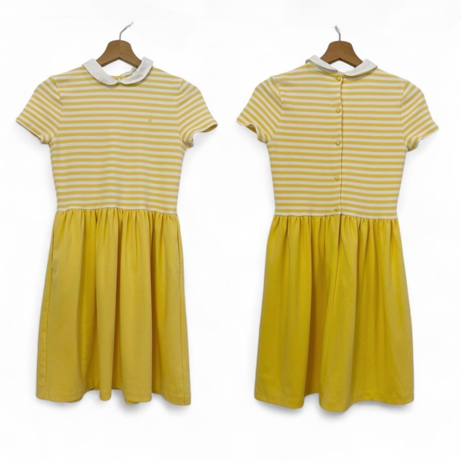 RALPH LAUREN Vestito abito bambina ragazza giallo bianco righe Tg 16 Anni