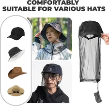 Qunature Mosquito Repellent Face Net w/UV Protection,Breathable Mesh for Sun Hat