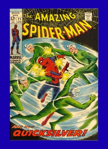 Amazing Spider-Man #71 - John Romita Quicksilver Battle Cover - 1969 - 9.6 NM+