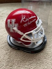 Signed ANDRE WARE Houston Cougars Red helmet, Heisman 1989 Inscription, COA
