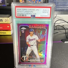 Topps Chrome Update Wyatt Langford Rookie Magenta Refractor #USC37 PSA 10 /399