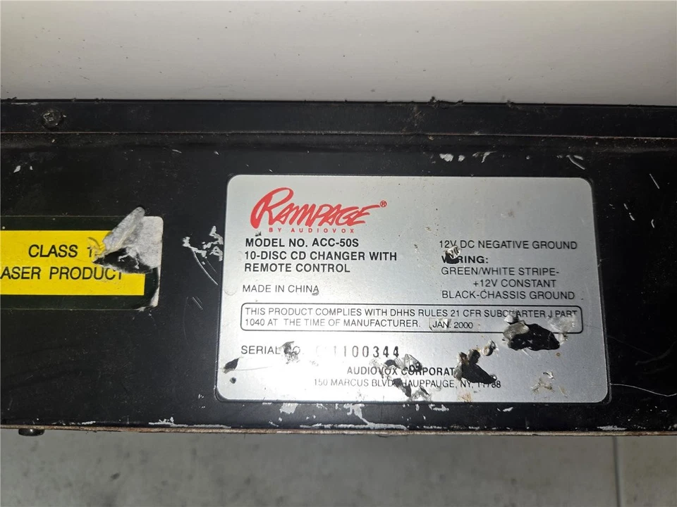 Rampage by Audiovox 10-DISC CD Changer w/Remote Control Module No. ACC-50S OEM - Изображение 4 из 4
