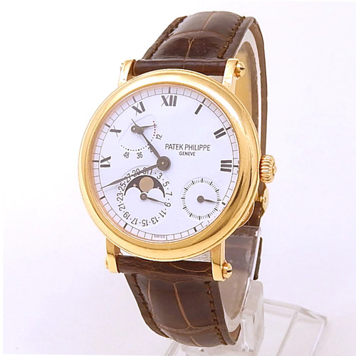 Patek Philippe Complications Power Reserve 18k Yellow Gold Whi...