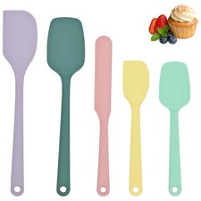 Silicone Spatula Set of 5, Food Grade Rubber Spatulas for Medium, Multicolor