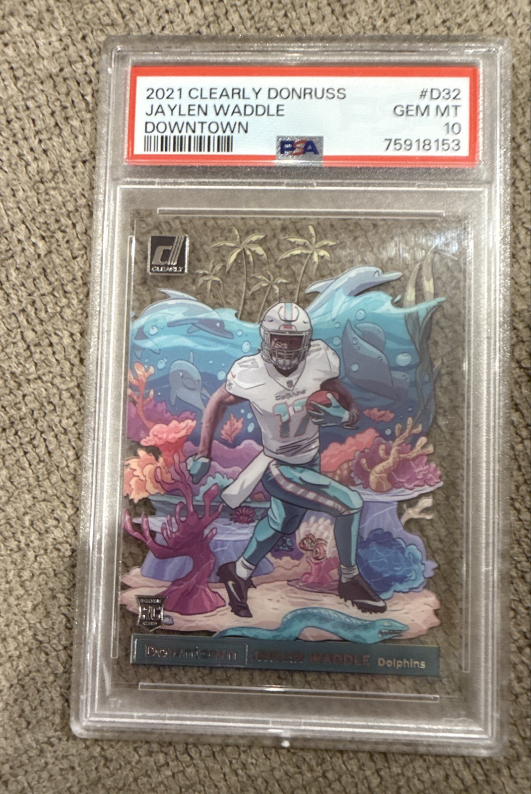 2021 Panini Clearly Donruss - Downtown Jaylen Waddle #D-32 (RC)