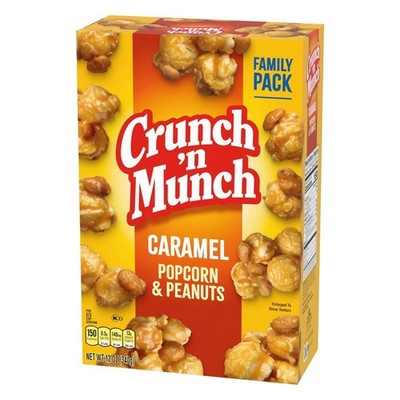 (4 pack) CRUNCH 'N MUNCH Caramel Popcorn with Peanuts, 12 oz.