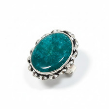 Emerald Gemstone Band Ring Size 925 Sterling Silver