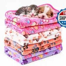 Tatuo 4 Pcs Fleece Dog Blankets Puppy Cat, Mixed, 24 x 16 in, Paw