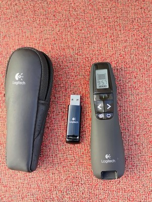 R800 Logitech Wireless Presenter Remote Control Laser Pointer Receiver Black