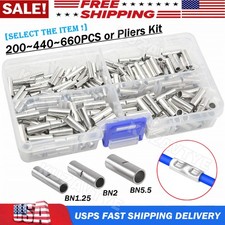 200/660x Bare Copper Wire Splice Butt Connectors Ferrule Crimp Terminal 22-10AWG