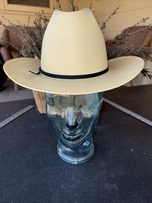American hat company straw 6 7/8 Para Panama Western Cowboy Hat Houston