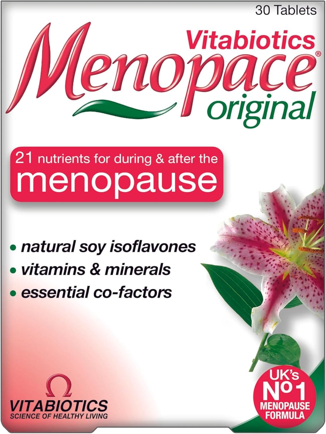 Menopace Original 30-Day Menopause Supplement - 30 Tablets, Vitamin