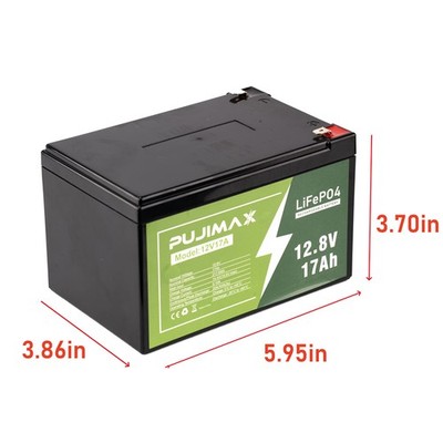 12V 17Ah LiFePO4 Lithium Battery with BMS for RV Camping Solar Backup Power