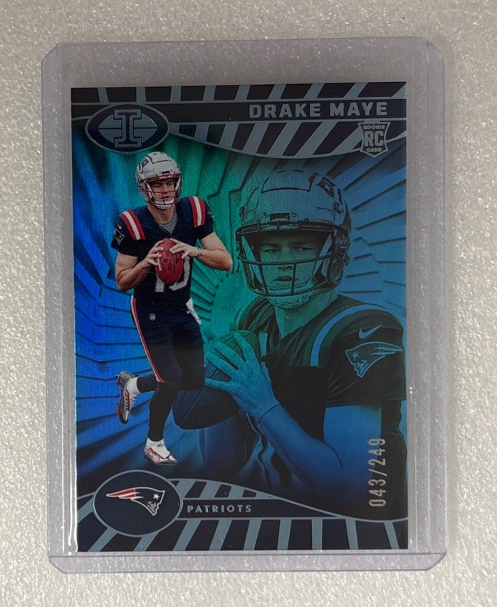 2024 Panini Illusions Light Blue Trophy Collection #59 Drake Maye RC #’d/249