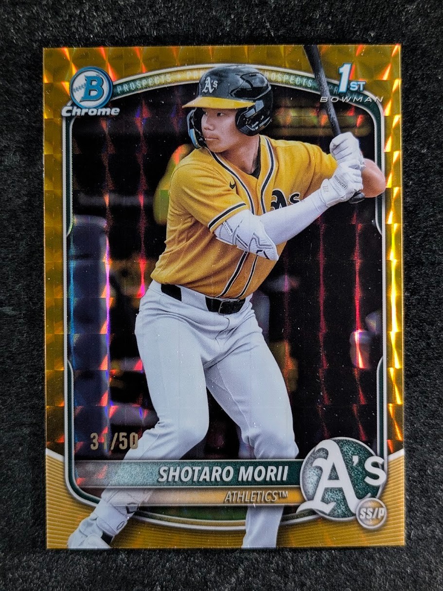 2025 Bowman Chrome SHOTARO MORII 31/50 1st Gold Geometric Refractor Prospect SP