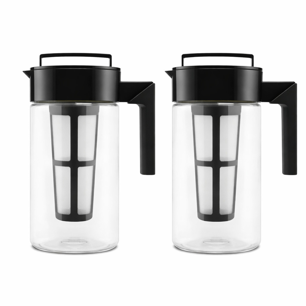 Pitcher w/Filter Cold Brew Coffee Maker, Airtight Lid & Hand