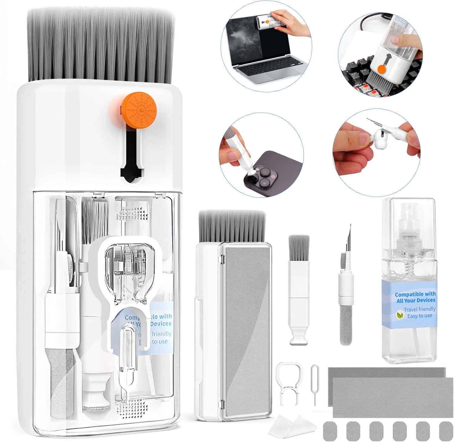 Keyboard Cleaner Laptop Cleaning Kit - 12 in 1 Computer Tech Cleaning Brush, Ele