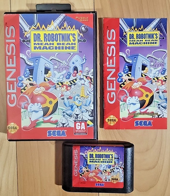 Dr. Robotnik's Mean Bean Machine - Sega Genesis 1993 W/Manual Game - TESTED READ