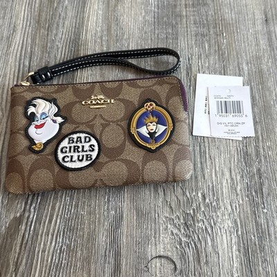 Coach X Disney Villains Corner Zip Wristlet Bad Girls Club Patch