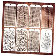 8 Pieces Stencils for Crafts, Leopard Brick Dot Layering Stencils 8 Layering