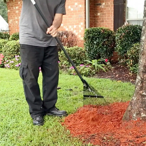 Razor-Back 51 In. Fiberglass Handle 24-Tine Steel Rake Lawn Leaves Yard Garden - Picture 9 of 12