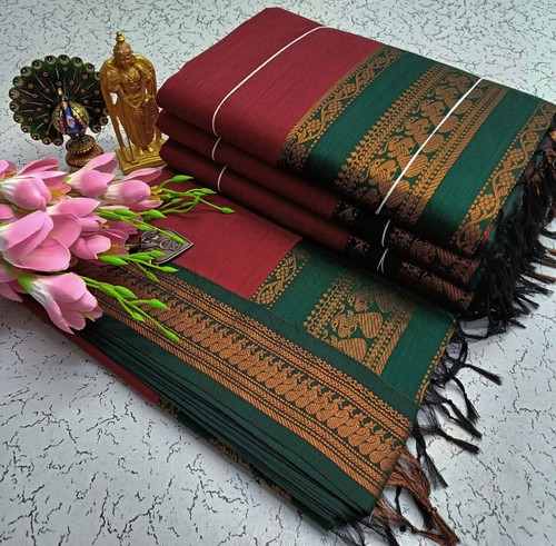 Women’s Indian Premium Quality Kalyani Cotton Saree - Picture 4 of 12