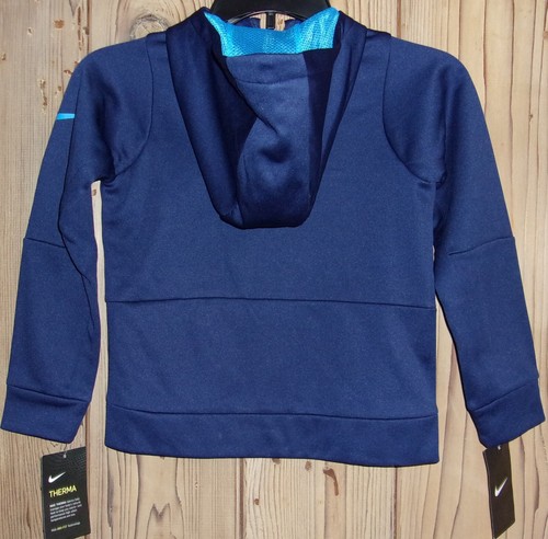 NIKE Young Men's THERMA Swoosh Blue Hooded Jacket Size: 7 NWT $45 - Picture 2 of 2
