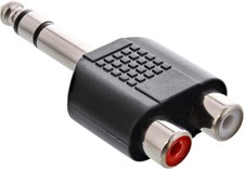 ADATTATORE Audio Spina Jack 6,3mm Stereo / 2 Prese RCA 