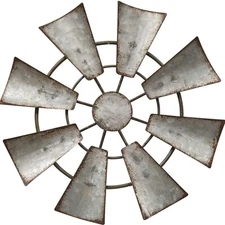 CWI Gifts Galvanized Metal Hanging Windmill, 7"