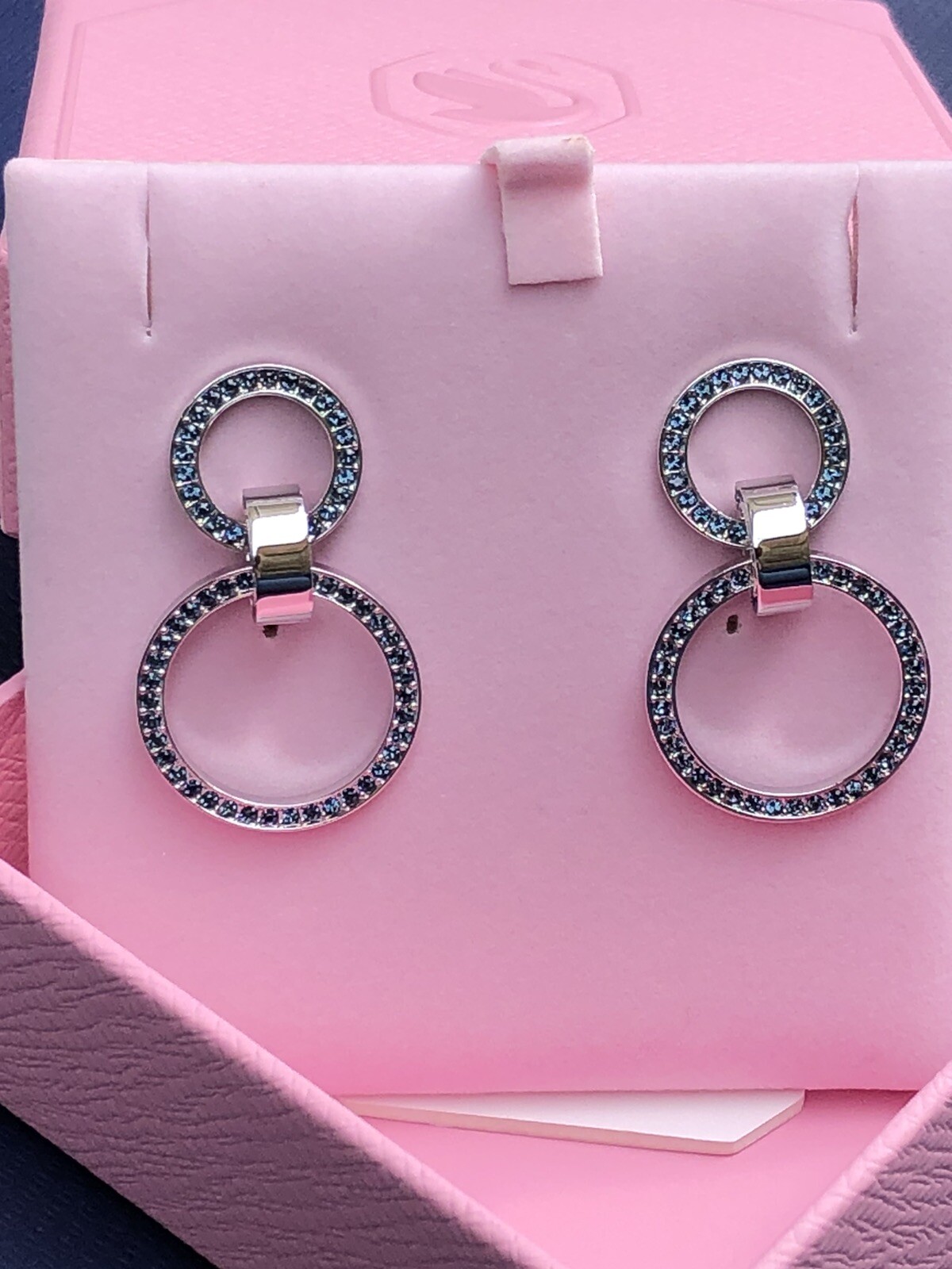 Swarovski Hollow Blue Earrings
