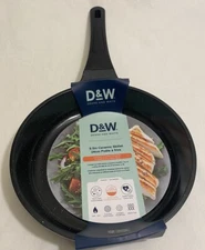 D&W Deane & White 9.5” Skillet NonStick High Quality Shiny Black W/Handle NWT