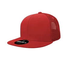 Flat Bill Snapback Trucker Cap – Solid Blank Plain Mesh Baseball Hat (Decky)