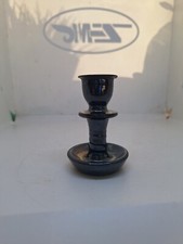 Studio Potter Small Candlestick Black Glazed Vintage Decor