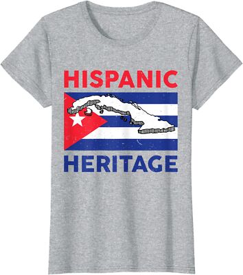 Hispanic Heritage Month Cuban Flag Cuba Island Tee Ladies' Crewneck T-Shirt
