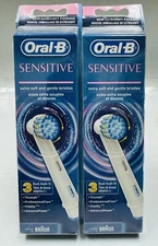 oral-b sensitive 6 total brush heads distressed packaging