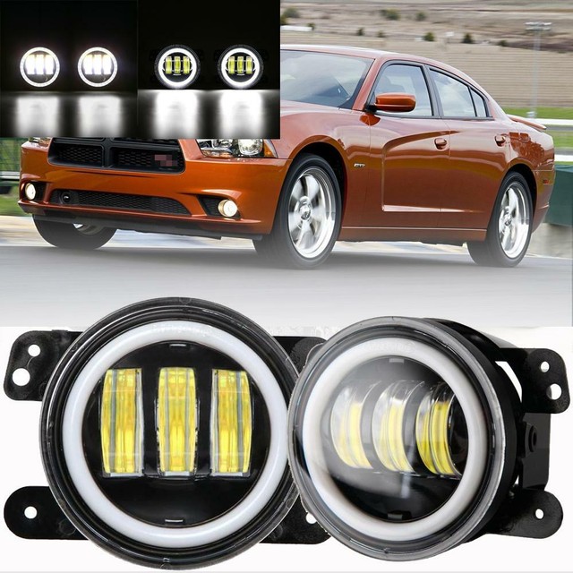 4 inch Round CREE LED Fog Lights Halo Driving for Dodge Charger 2011