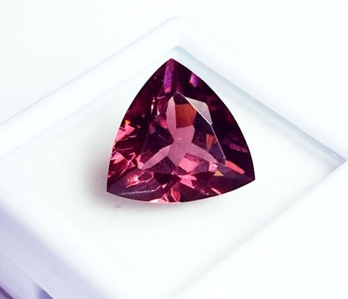 RHODOLITE Garnet Trillion Cut 9.20 Ct CERTIFIED Loose Gemstone With Free Gift - Picture 1 of 6