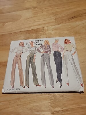 Vogue Basic Desig Vintage Women's Sewing Pattern 2761 Pants Sz 12 Uncut 5 Styles