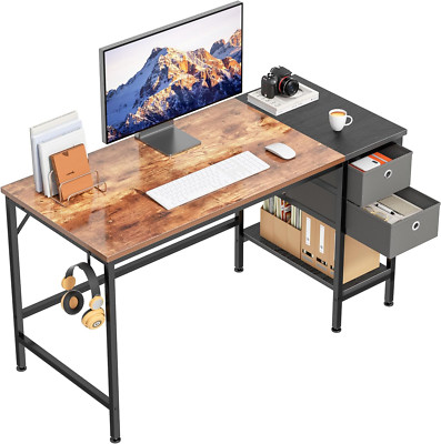 HOMIDEC Schreibtisch, Computertisch PC Tisch Mit Schubladen Und Kopfhörer Halter