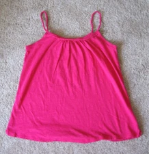 Gap women's size medium bright pink tank top w/ braided spaghetti straps